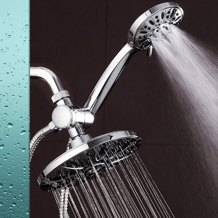 Chrome Dual Head High Pressure Rainfall Shower Combo