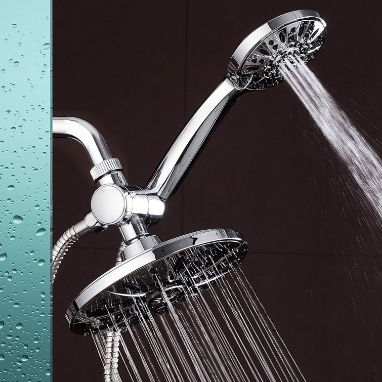 Chrome Dual Head High Pressure Rainfall Shower Combo