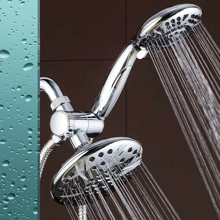 Chrome Dual Head Handheld and Rain Shower Combo