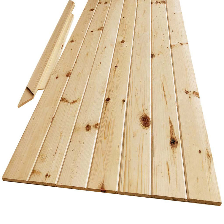 84" Unfinished Knotty Pine Interior Barn Door with K-Bar Design