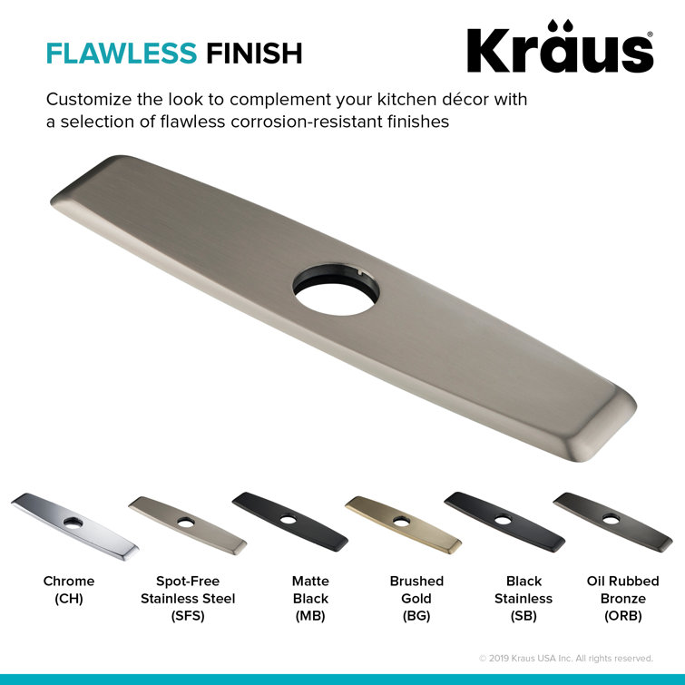 Spot Free Stainless Steel Kitchen Faucet Deck Plate