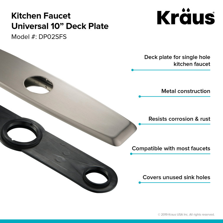 Spot Free Stainless Steel Kitchen Faucet Deck Plate