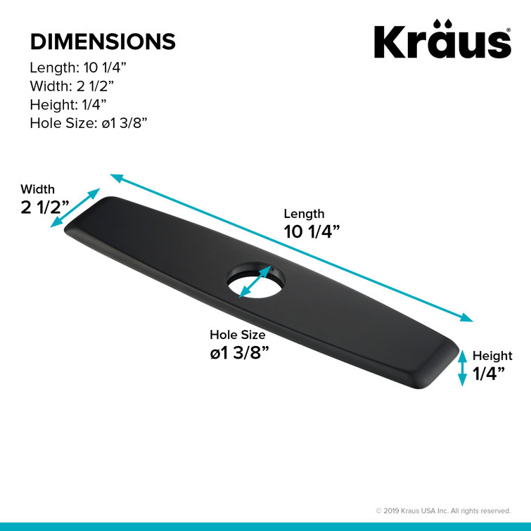 Matte Black Metal Kitchen Faucet Deck Plate