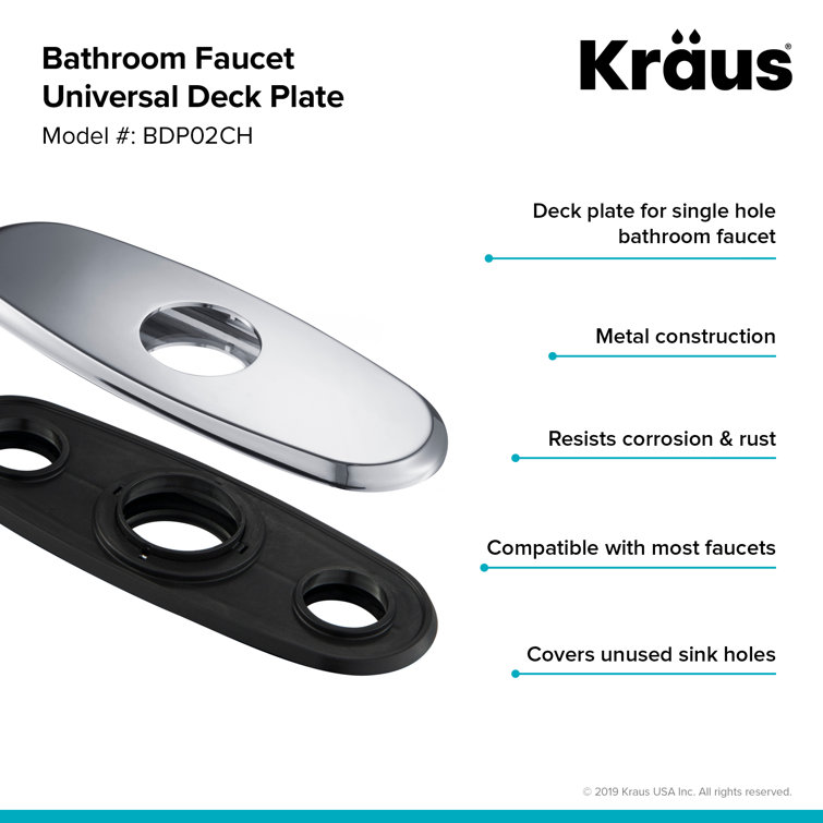 Chrome Bathroom Faucet Deck Plate Cover