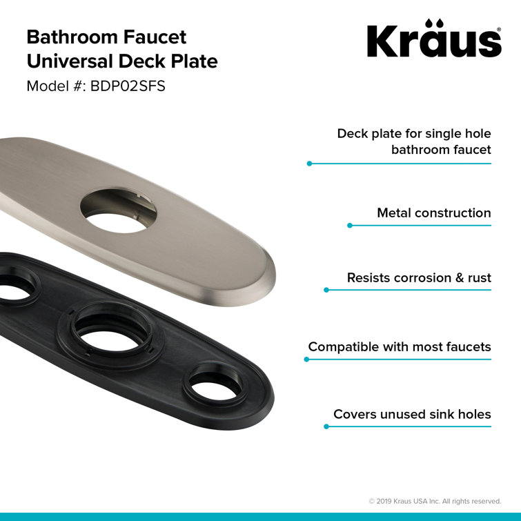 Spot Free Stainless Steel Bathroom Faucet Deck Plate