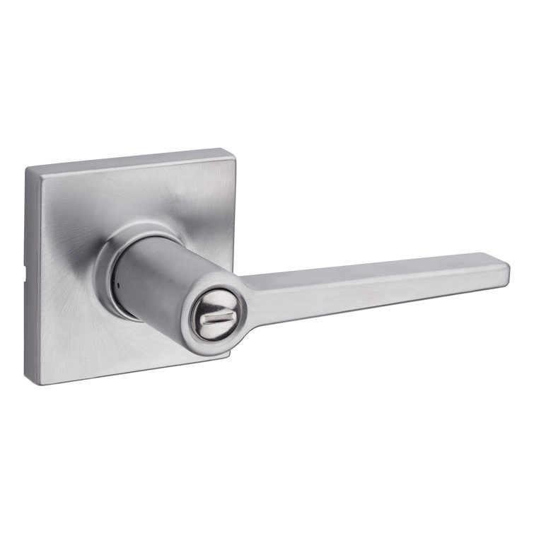 Daylon Satin Chrome Privacy Door Lever with Square Rosette