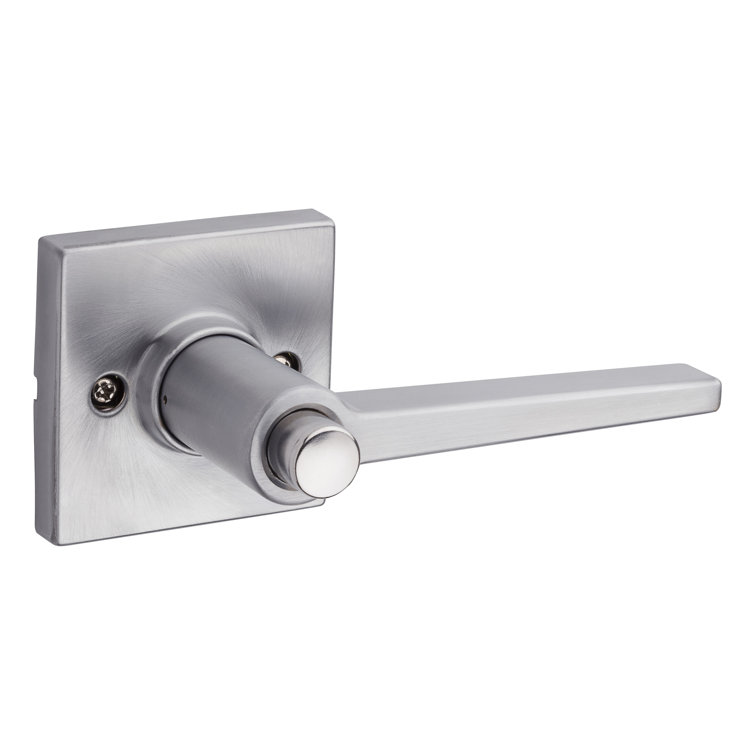 Daylon Satin Chrome Privacy Door Lever with Square Rosette