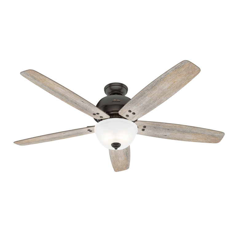 52" Bronze Reversible Blade Ceiling Fan with LED Light and Remote