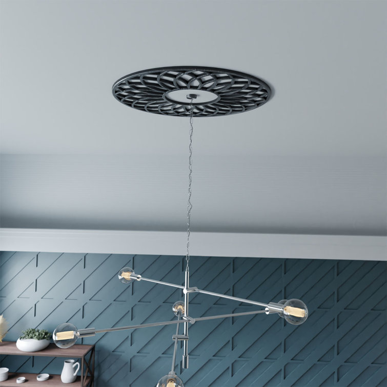 Antiqued Brass 16" Pierced PVC Ceiling Medallion