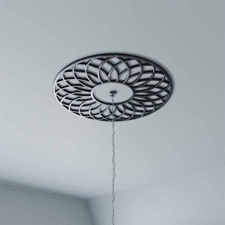 Antiqued Brass 16" Pierced PVC Ceiling Medallion