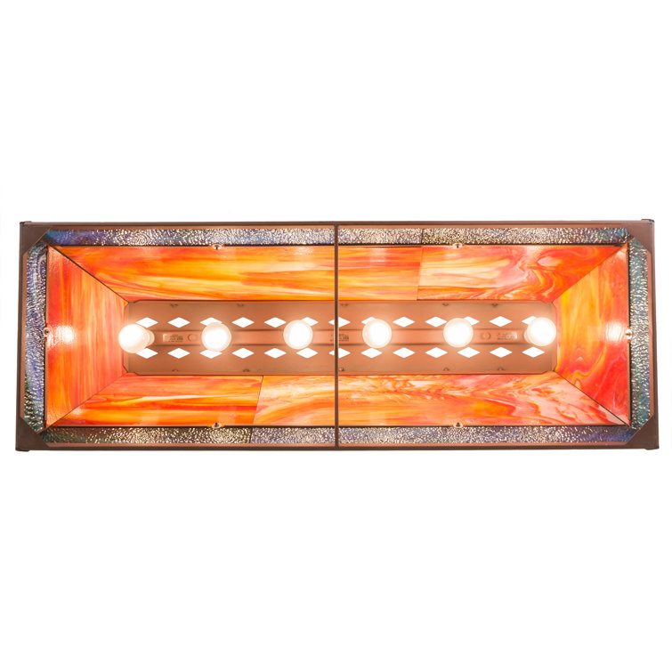 Sunset Scene Copper and Glass Island Pendant Light