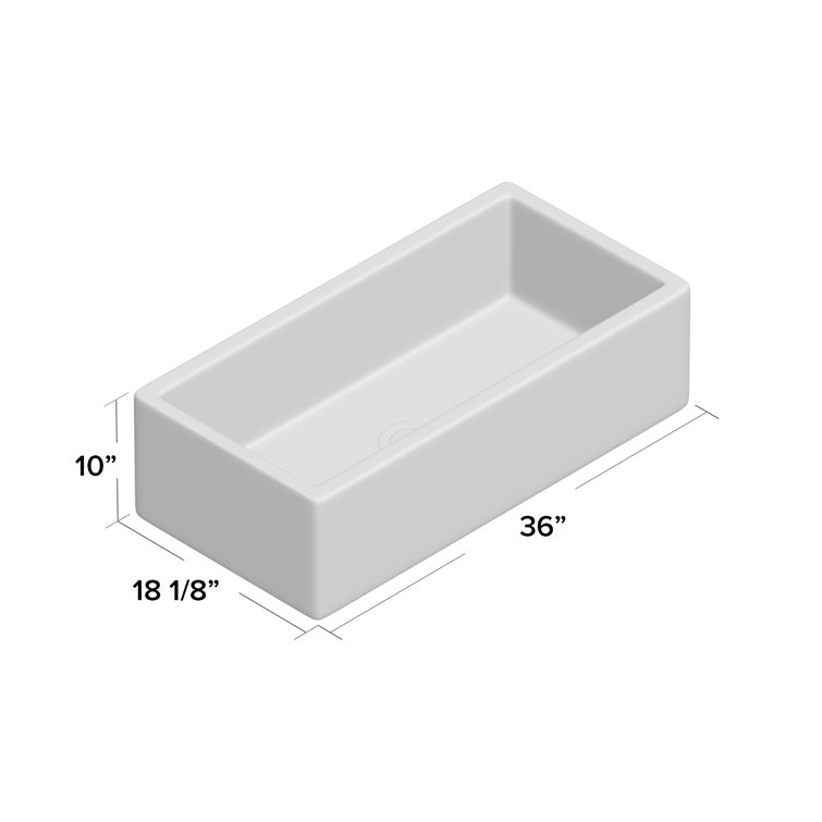 36'' White Fireclay Single Bowl Farmhouse Sink