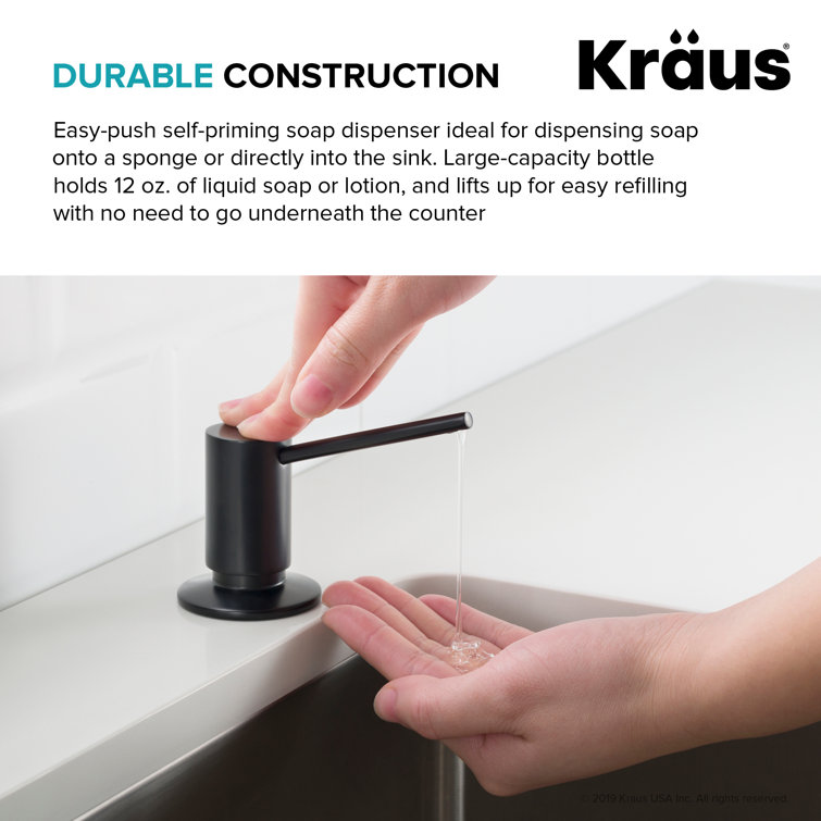 Matte Black Stainless Steel Kitchen Soap and Lotion Dispenser