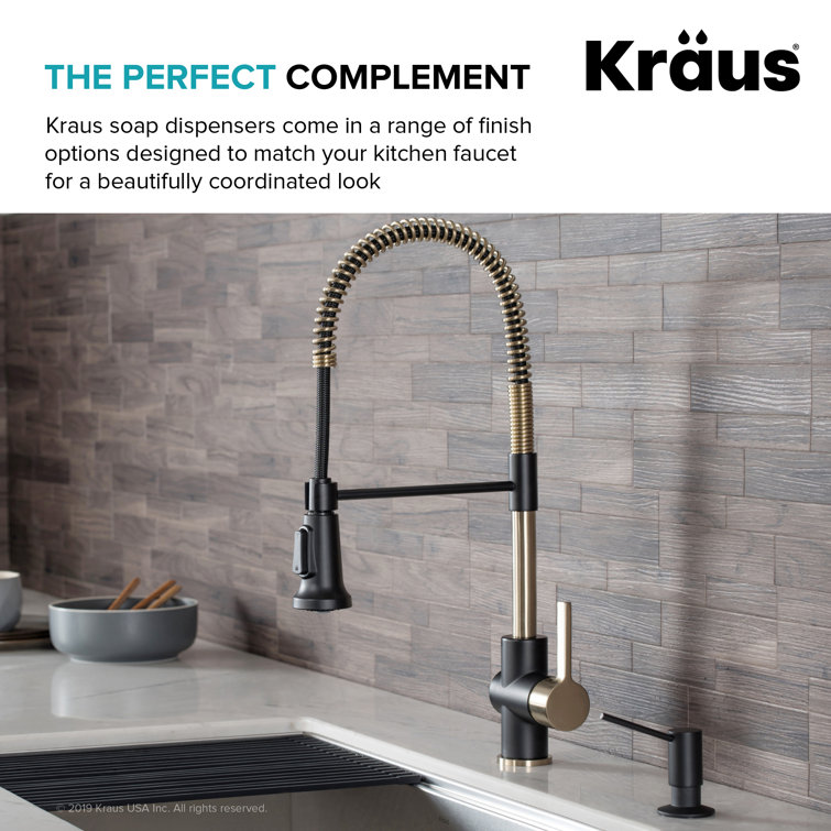 Brushed Brass Kitchen Soap and Lotion Dispenser