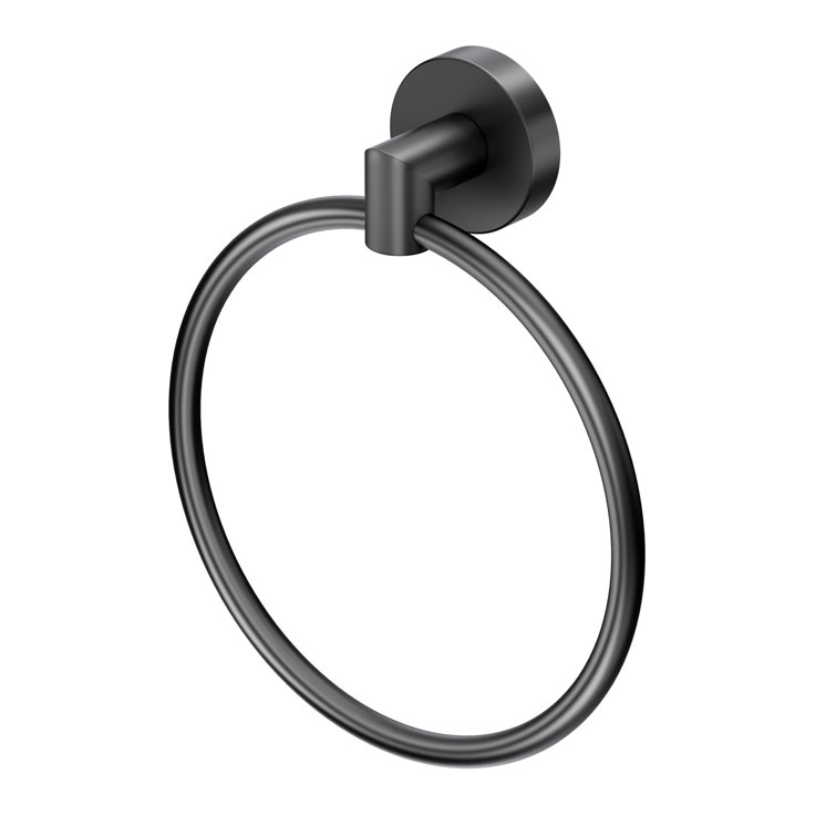 Matte Black Modern Wall Mounted Towel Ring