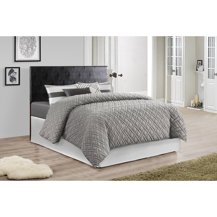 Black Faux Leather Upholstered Twin Headboard