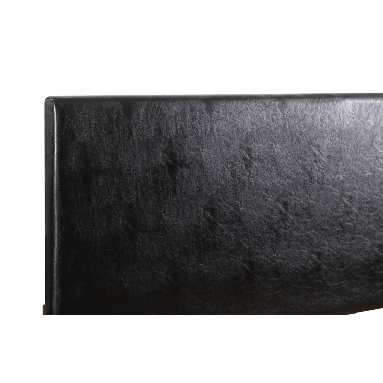 Black Faux Leather Upholstered Twin Headboard