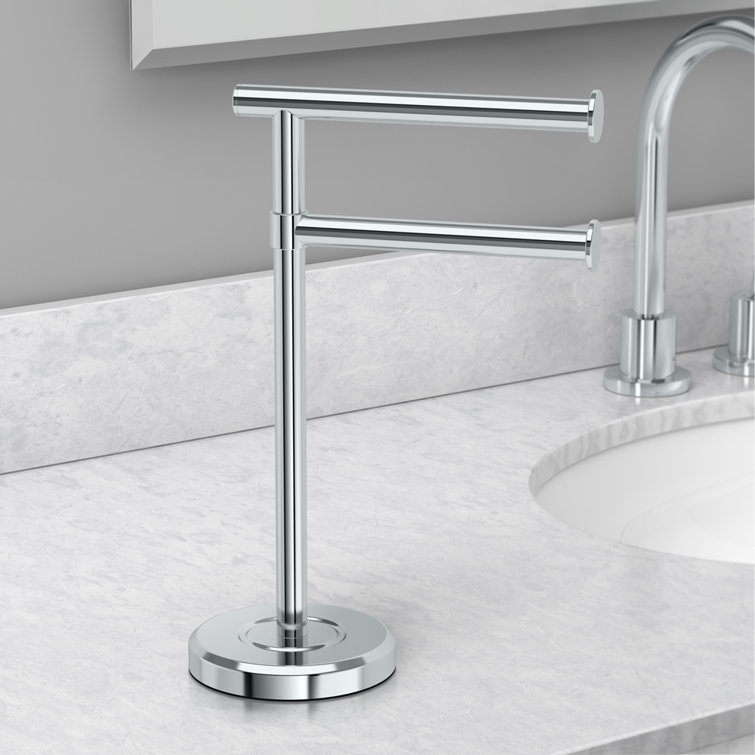 Chrome Freestanding Double Arm Hand Towel Holder