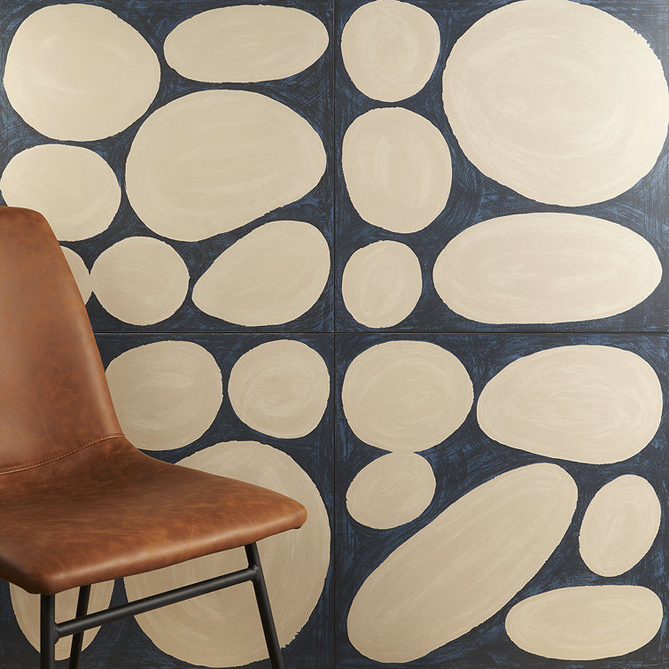 Kaa Large Format Blue and Beige Porcelain Floor Tile