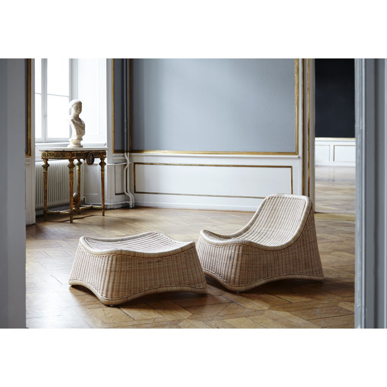 Nanna Ditzel Handcrafted Chill Lounge Rattan Chair & Stool Set
