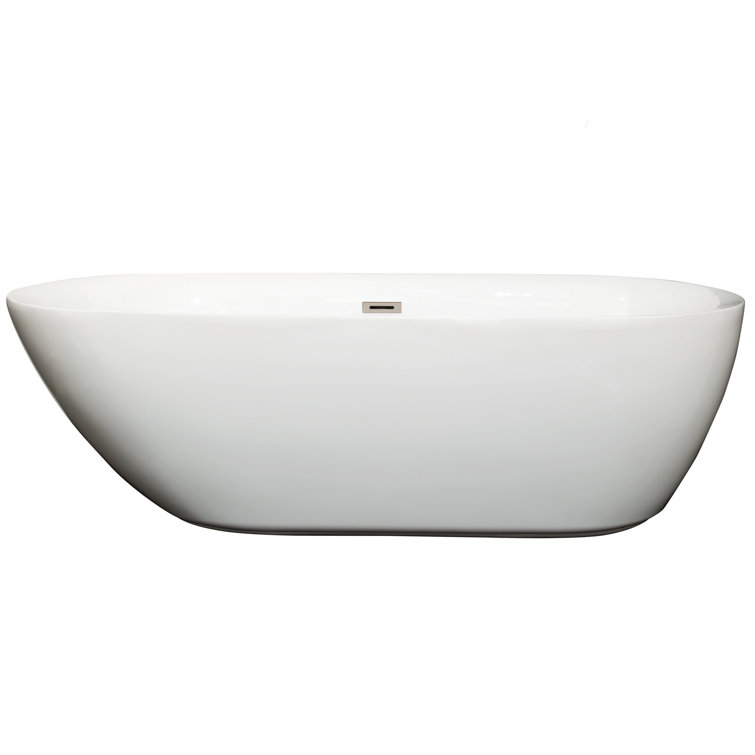 Melissa 71'' White Freestanding Acrylic Soaking Bathtub