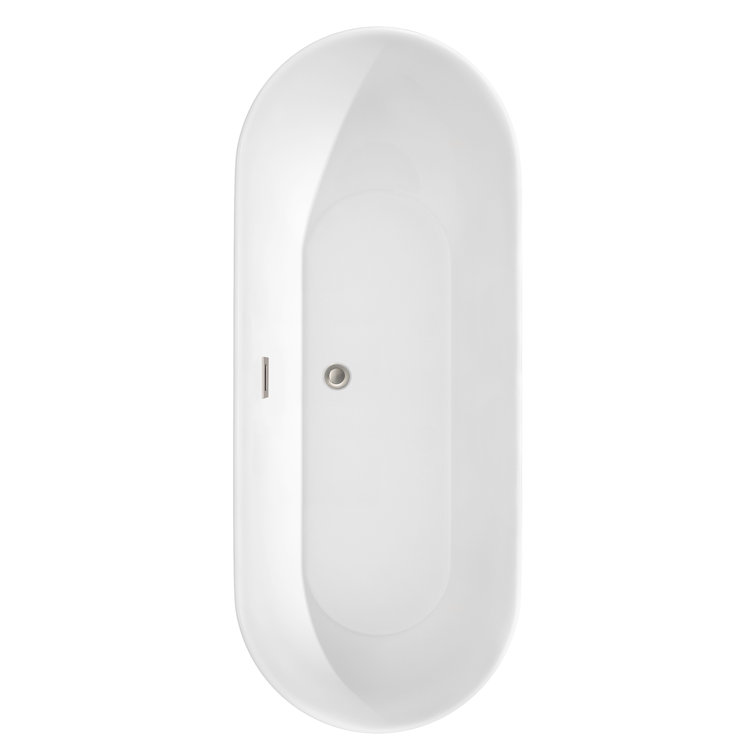 Melissa 71'' White Freestanding Acrylic Soaking Bathtub