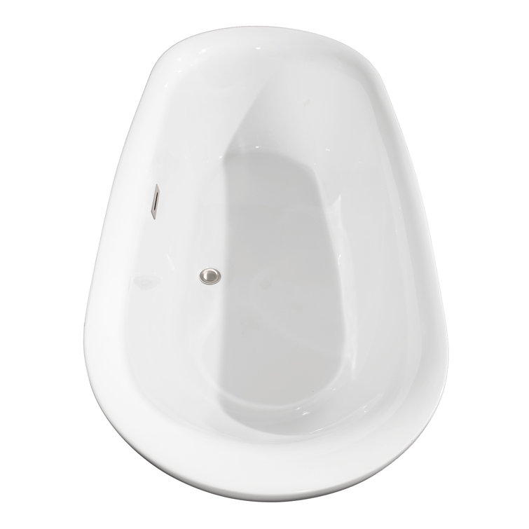 Melissa 71'' White Freestanding Acrylic Soaking Bathtub