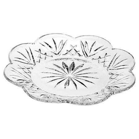 Dublin Clear Crystal Scalloped Dessert Plates Set of 4