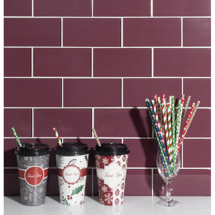 Premium 3" x 6" Straight Edge Glass Mosaic Subway Tile