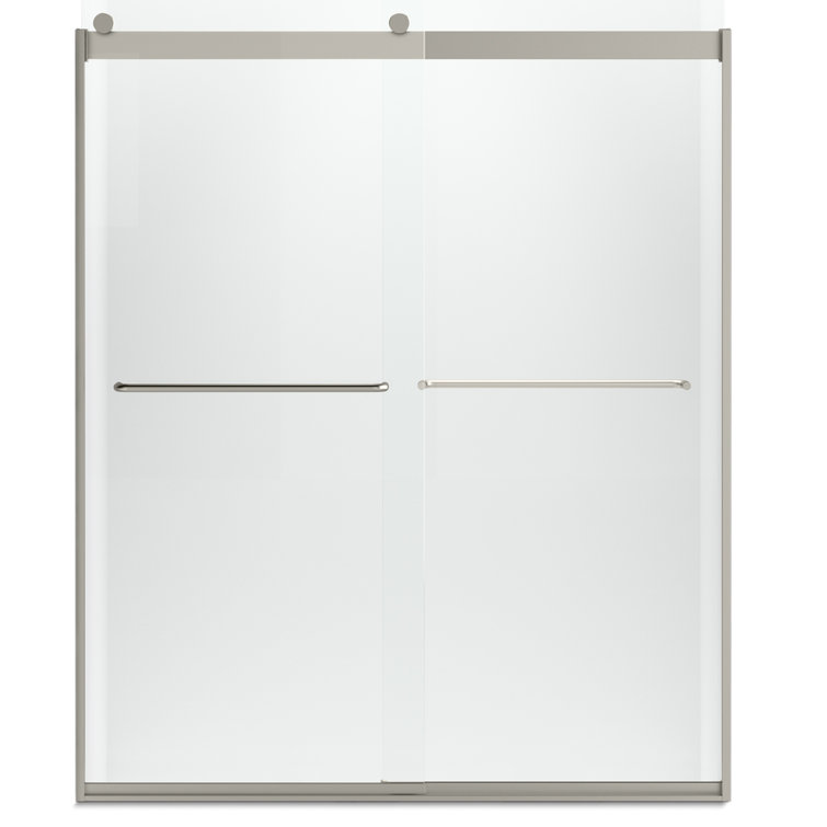 Levity Matte Nickel and Clear Glass Bypass Shower Door