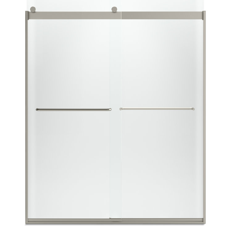 Levity Matte Nickel and Clear Glass Bypass Shower Door