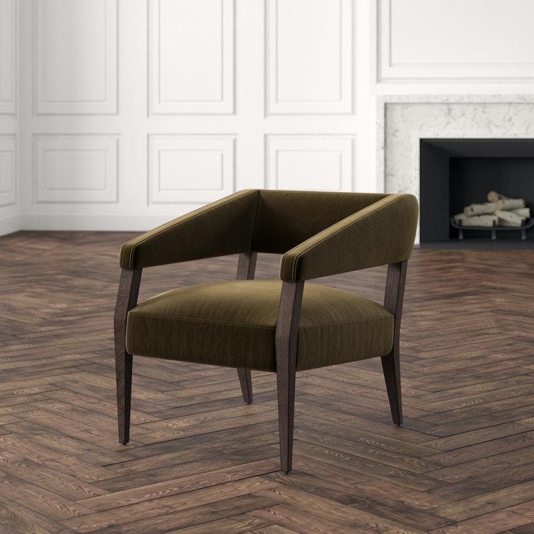 Surrey Olive Deep Seat Wood Accent Chair
