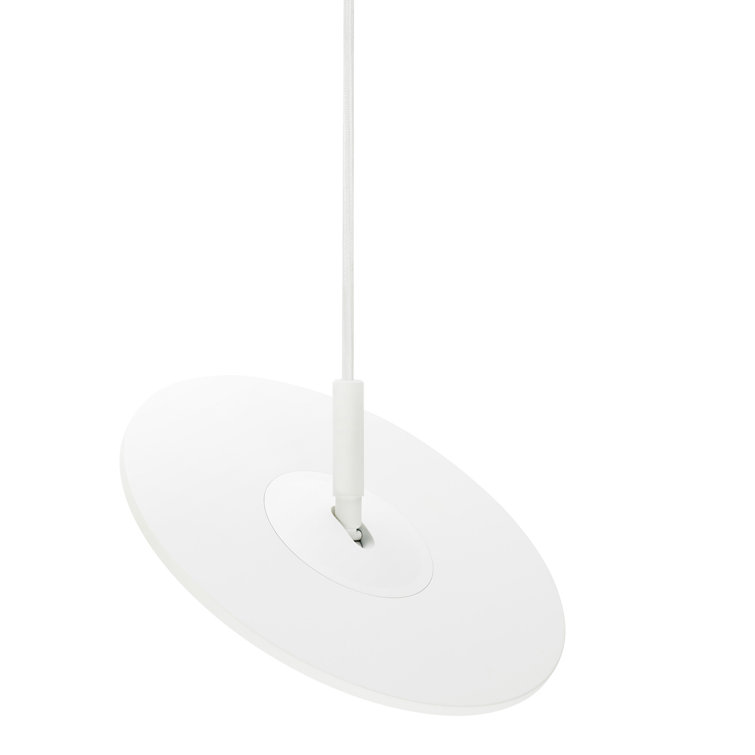 Circa Small White Geometric LED Pendant with USB Charging