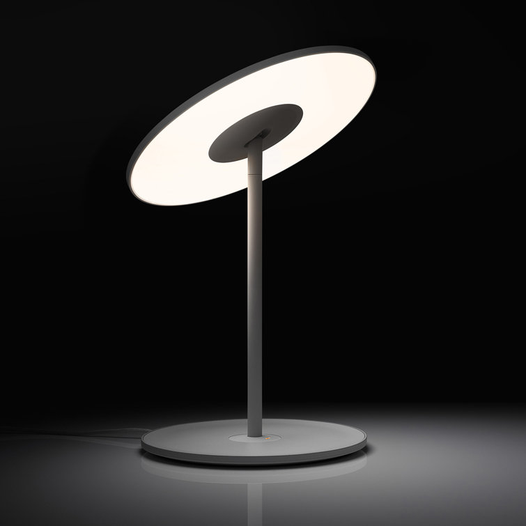 White Aluminum 12'' Modern Table Lamp with LED Light