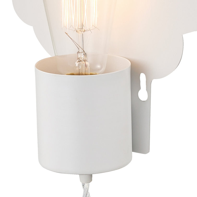 White Cloud Backplate Plug-In Electric Wall Sconce