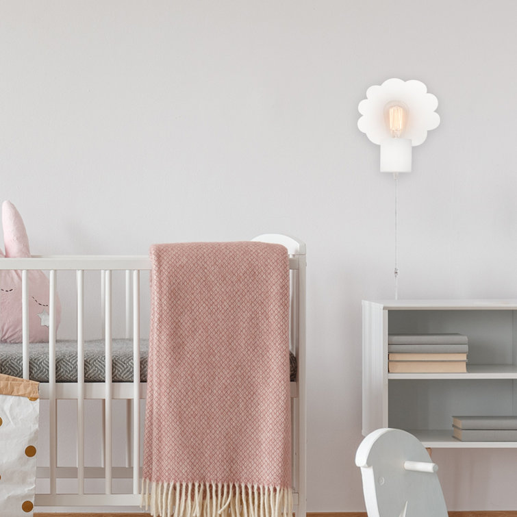 White Cloud Backplate Plug-In Electric Wall Sconce
