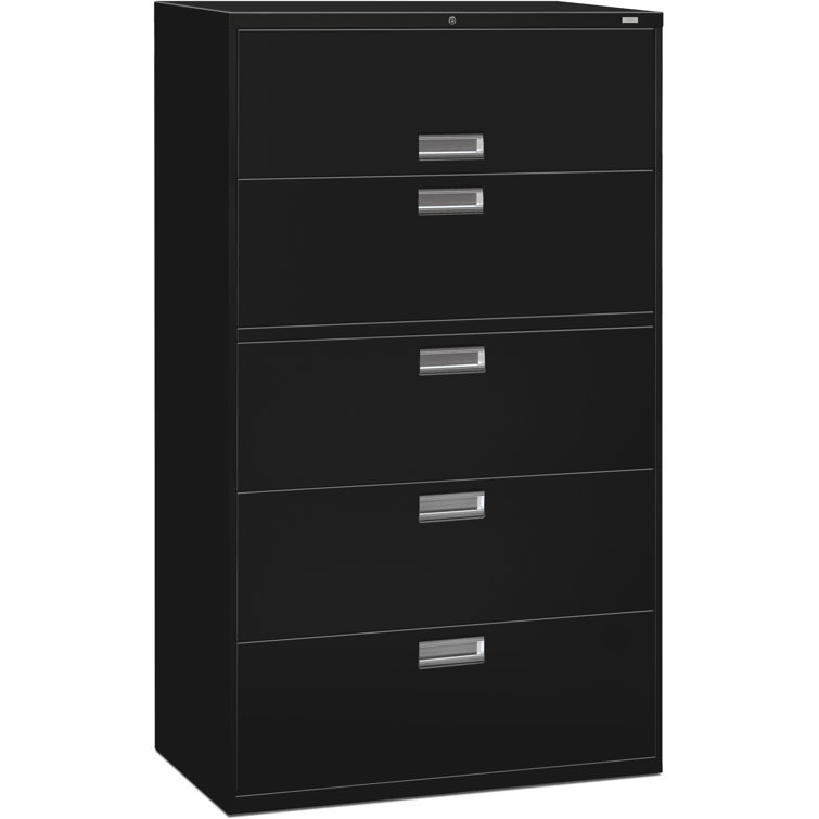 Brigade Elite 5-Drawer Black Steel Lateral Legal File Cabinet