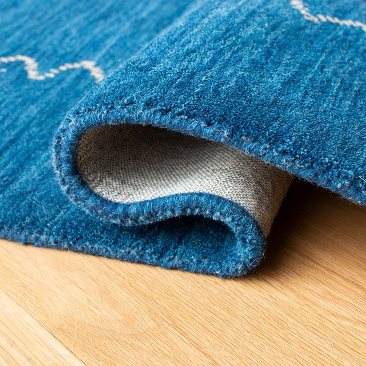 Danforth Blue Hand-Woven Wool Flatweave Area Rug 8' x 10'