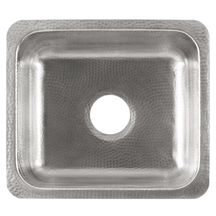 Hand-Hammered Brushed Stainless Steel 17" Single Bowl Drop-In Sink