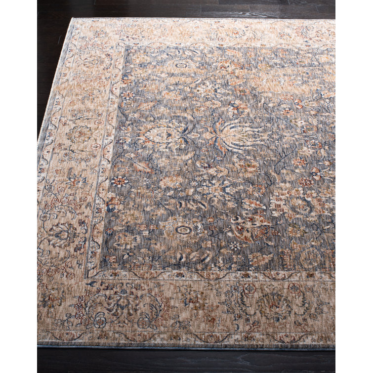 Elegant Hand-Knotted Floral Light Blue Synthetic 3' x 5' Area Rug