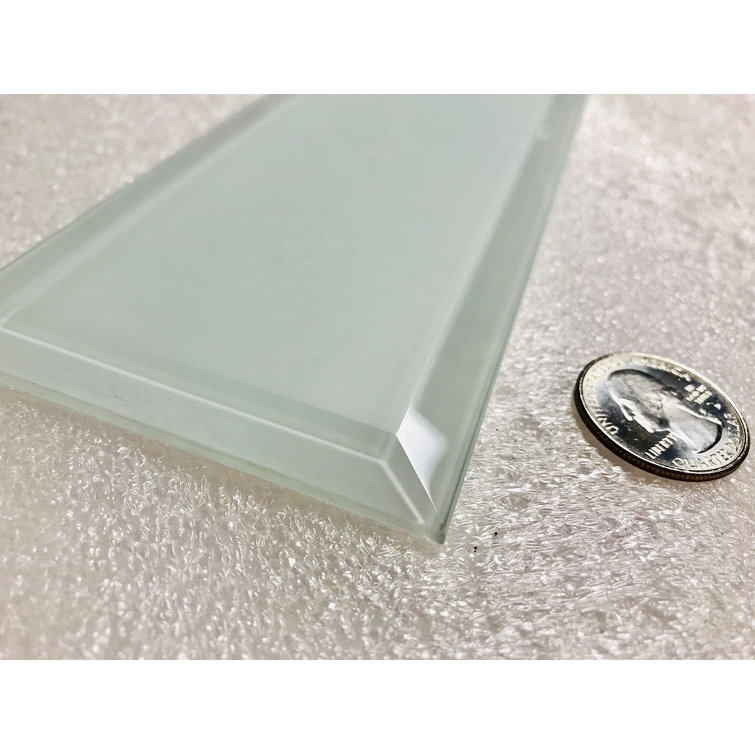 Frosted Elegance 3x12 Mint Blue Glass Subway Tile