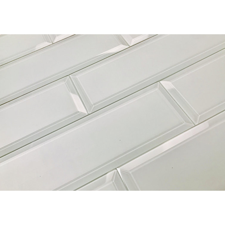 Frosted Elegance 3x12 Mint Blue Glass Subway Tile