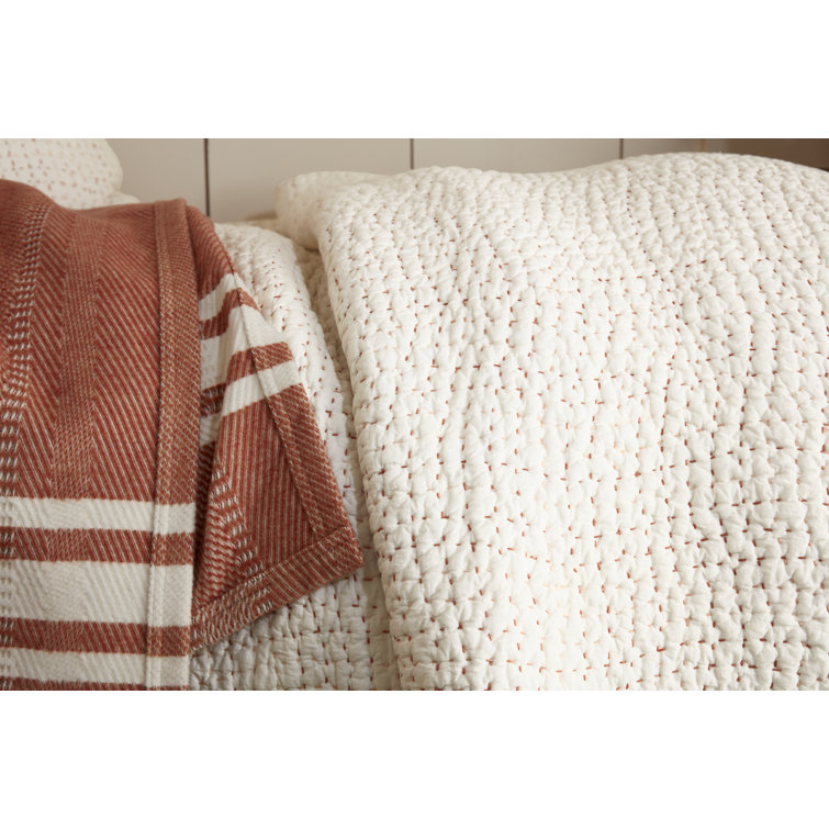 King Size Undyed Organic Cotton Handstitched Quilt