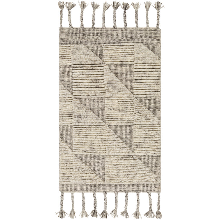 Ivory Hand-Knotted Wool 4' x 6' Area Rug