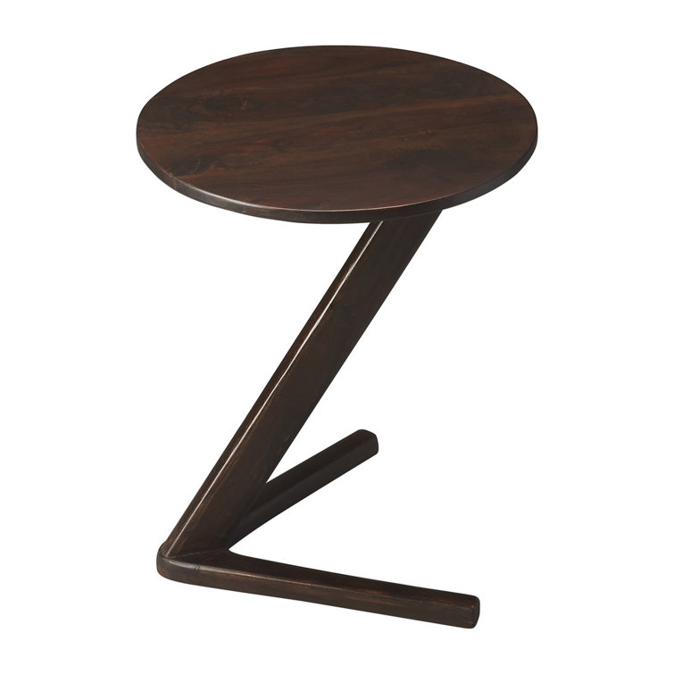 Modern Expressions Round Dark Walnut Wood End Table