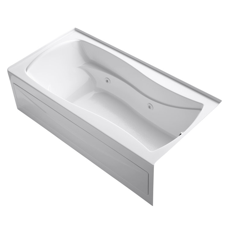 Mariposa 72" White Acrylic Alcove Whirlpool Bathtub