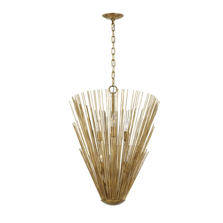 Antique Gild Brass 6-Light Indoor/Outdoor Pendant