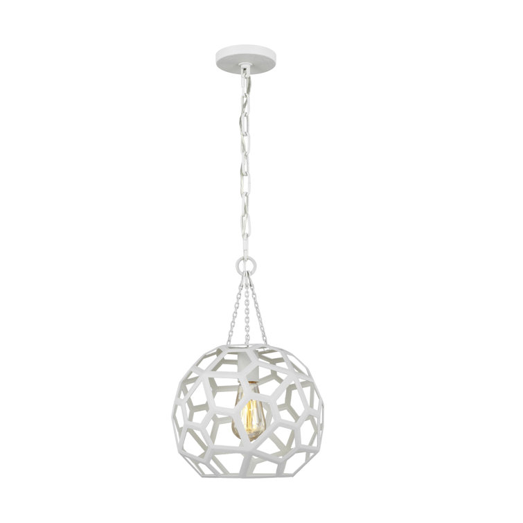 Midnight Black Geometric Globe Pendant Light