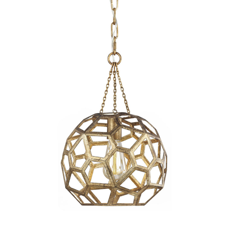 Gold 16" Modern Globe Indoor/Outdoor Pendant Light