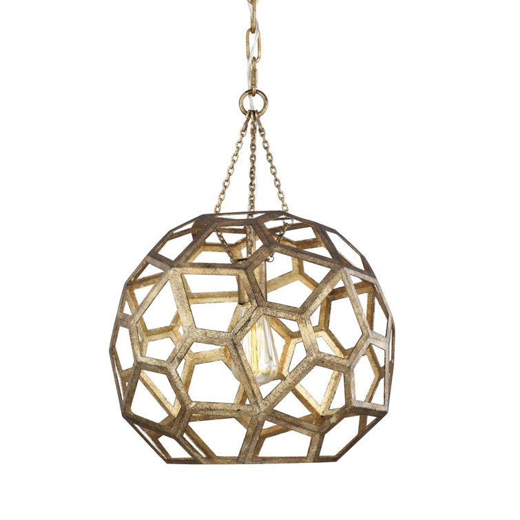 Antique Gild 20" Globe Pendant Light with Brass Chain